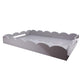 The Addison Ross Scalloped Chiffon Lacquer Tray, featuring scalloped edges and side handles, is shown against a plain white background.