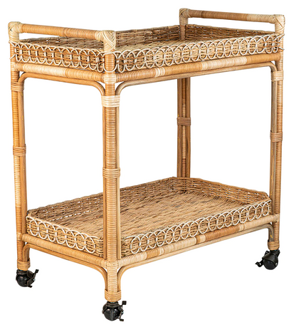 Provence Rattan Bar Cart