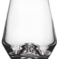 A clear, empty glass from the Simon Pearce Bristol Drinkware Collection with a wide base and subtly tapered sides reminiscent of the Golden Ratio, photographed against a white background.