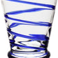The Bella Blue Collection tumbler by William Yeoward Crystal features clear glass with a blue spiral, a thick base, and a gently flared rim—a colourful addition to your table.