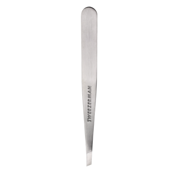 The Tweezerman Classic Slant Tweezer is a stainless steel tool designed for precise eyebrow shaping, shown on a white background.