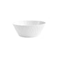 The Twist White Collection bowl by Bernardaud features a geometric diamond-patterned white ceramic exterior inspired by Japanese design, shown against a plain white background.