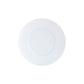 The Bernardaud Twist White Collection plate features a geometric patterned rim inspired by Japanese design, shown from above against a white background.