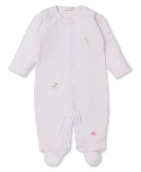 Kissy Kissy Pink infant bodysuit with embroidered details on a white background, crafted from Pima cotton.