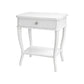 The West Paces Nightstand by Hickory Chair features a single drawer with a round metal knob, curved legs, and a lower shelf—available now at our West Palm Beach showroom.