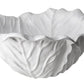 White ceramic bowl with ruffled edges and textured leaf design, inspired by cabbage leaves—an elegant piece from the Vida Lettuce Serveware Collection by Beatriz Ball.