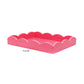 The Scalloped Watermelon Pink Lacquer Tray from Addison Ross is a small, rectangular tray with scalloped edges, displayed against a white background.