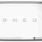 A white Smeg 4-Slice Toaster Collection artisanal bread toaster with two slots.