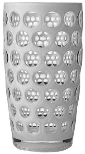 The Lente Acrylic Tumbler by Mario Luca Giusti features a textured pattern of raised, round bumps in rows—ideal for outdoor entertaining and part of the stylish Lente Acrylic Dinnerware Collection.