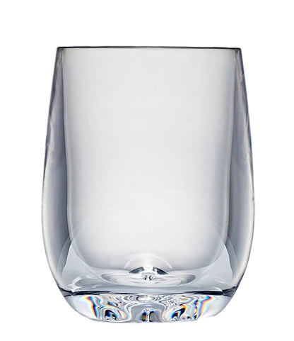 The Bold Oasis Acrylic Drinkware Collection features a clear, empty tumbler with a thick base, displayed against a white background.