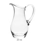 The Whitney Pitcher Collection by William Yeoward Crystal features a clear handmade jug with a curved handle and 25 oz capacity, shown empty against a white background—an elegant wedding gift or stylish way to serve drinks.