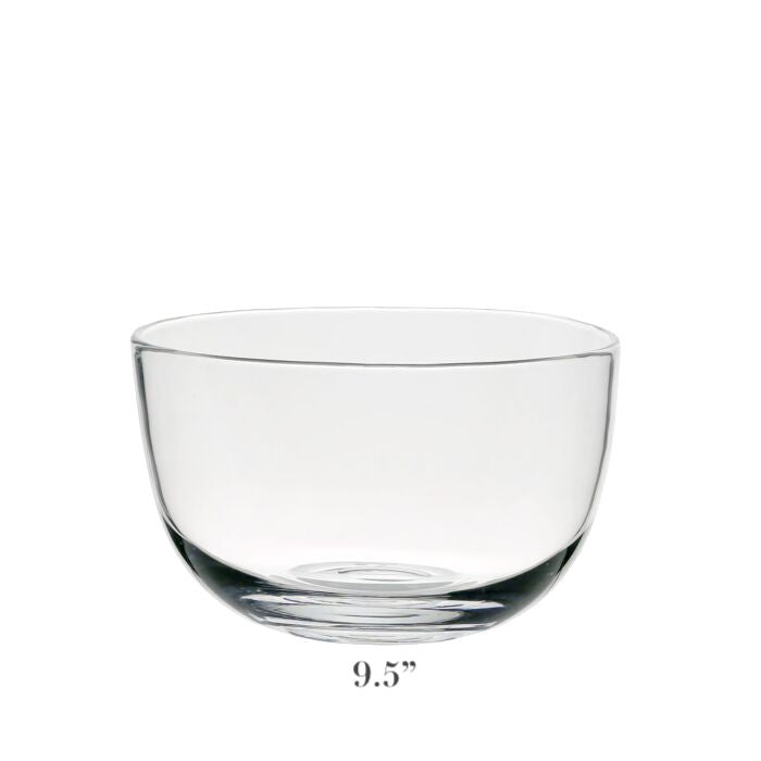 The Whitney Deep Bowl from William Yeoward Crystal is a clear, rounded glass serving bowl displayed on a white background. Ideal as a centrepiece, this elegant bowl measures 9.5 inches in diameter.