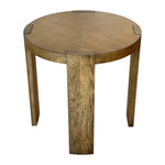 The Century Furniture Large Chairside Table in Wheat features three wide, straight legs and a light brown finish—perfect for adding style to your home decor.