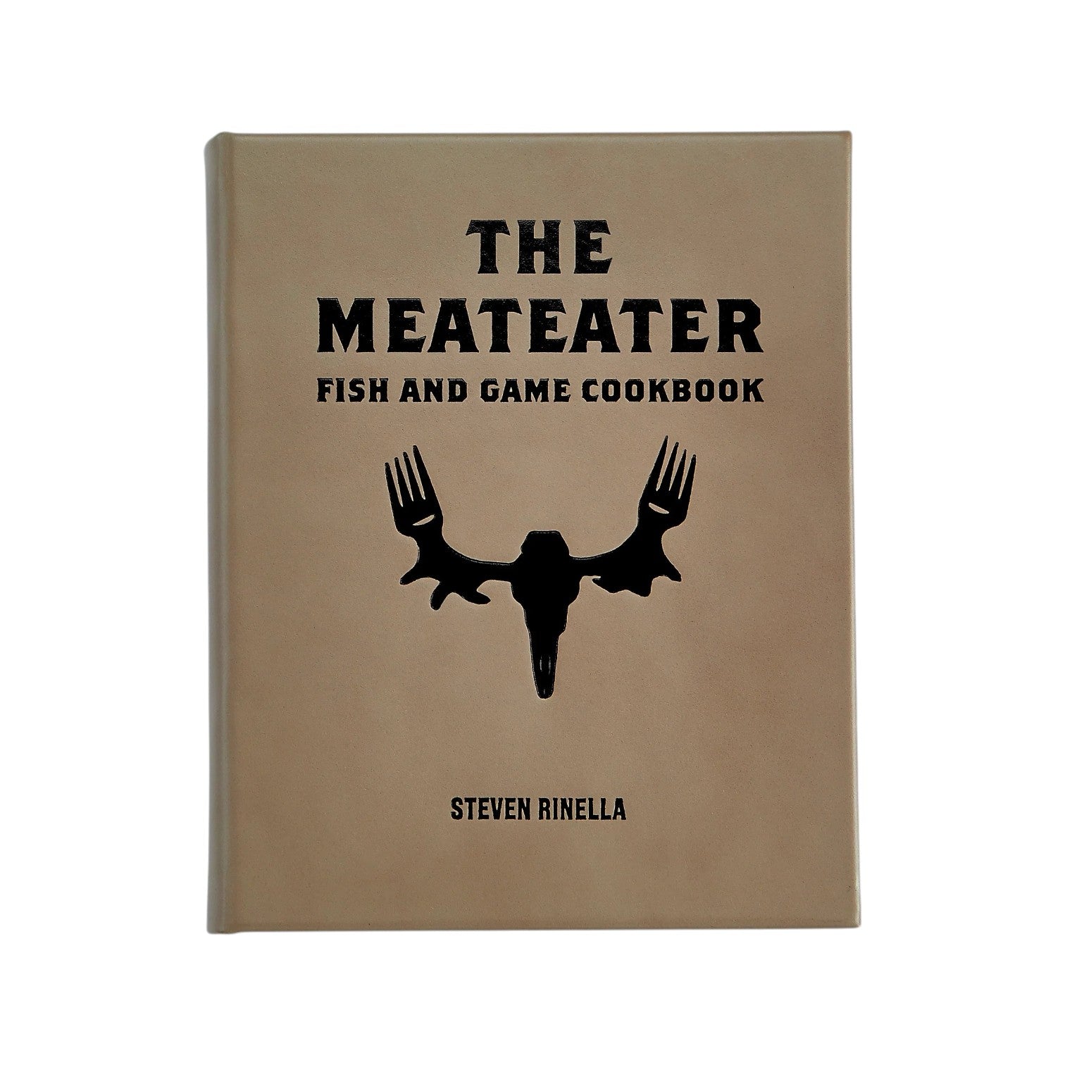 The Meateater Fish and Game Cookbook by Graphic Image is a beige hardcover featuring wild game recipes and an antler-fork graphic.