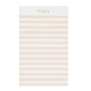 The Pink Striped Today Pad by Sugar Paper features "Today" at the top, light pink horizontal stripes, and bullet points for list-making—a charming blank canvas notepad ideal for organizing your day.