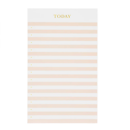 The Pink Striped Today Pad by Sugar Paper features "Today" at the top, light pink horizontal stripes, and bullet points for list-making—a charming blank canvas notepad ideal for organizing your day.