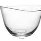 The Simon Pearce Barre Bowl Collection features an "X Large" glass bowl with a contemporary asymmetrical wave pattern, showcasing its unique design reminiscent of elegant Barre bowls.