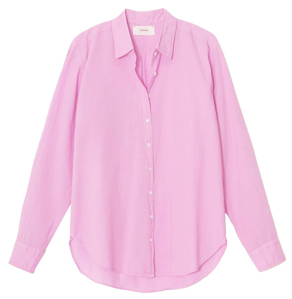 A light pink long-sleeved button-up Xirena Beau Shirt displayed on a plain white background.