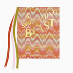 A Screaming Blast by Rizzoli features a bold, wavy pink, orange, and gold cover with ribbon bookmarks on the left, reflecting an entertaining style inspired by retro desserts.