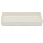 Rectangular cream-colored Navagio Bath Collection bathroom vanity tray crafted from spiraled burl resin.