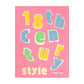 A pink book cover with vibrant, playful letters spelling "18th Century Style" and "Assouline" in gold at the bottom right, from Assouline's Style series.