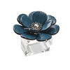 Begonia Napkin Ring - Teal / Silver