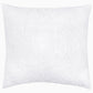 Square white decorative pillow from the Meera Bedding Collection by John Robshaw, featuring a subtle, textured floral or leaf pattern inspired by Portuguese textile traditions and artisanal craftsmanship for an elegant touch.