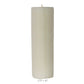 The Perin Mowen Connoisseur Pillar Candle Collection features a tall, white, textured cylindrical candle (3.75" diameter, 12" height), ideal as a natural centerpiece for any setting.