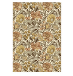 Introducing the Willa Amber Paper Journal by Juliska, featuring a romantic floral pattern with detailed leaves in muted orange, yellow, and brown hues on a soft beige background—perfect for capturing your thoughts or giving as a thoughtful gift.