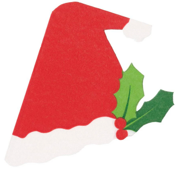 Santa hat shaped Caspari linen napkin