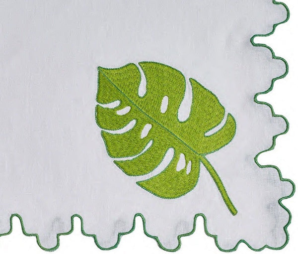 Big Green Leaf Scalloped Napkin