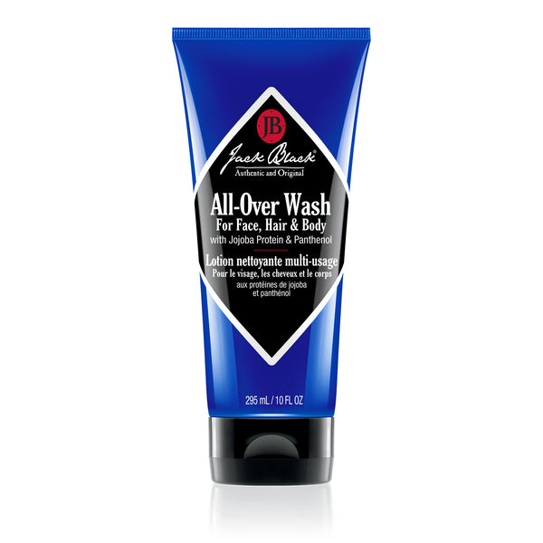 Jack Black All-Over Wash, 10 oz. sulfate-free with essential moisture.