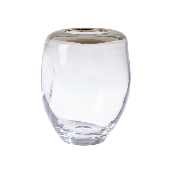 Platinum Rim Organic Vase, Medium