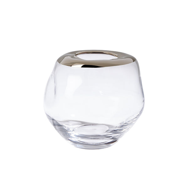 Platinum Rim Organic Vase, Small