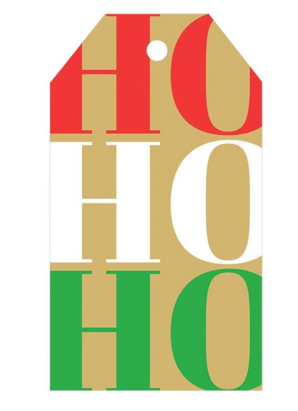 Red, White and Green Caspari - Ho Ho Ho Gift Tags
