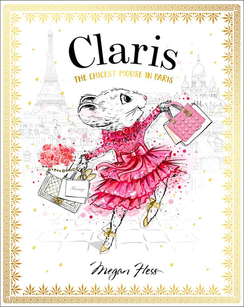 The chic little mouse from Paris, Claris: The Chicest Mouse in Paris, as depicted by a fashion illustrator from Chronicle Books.