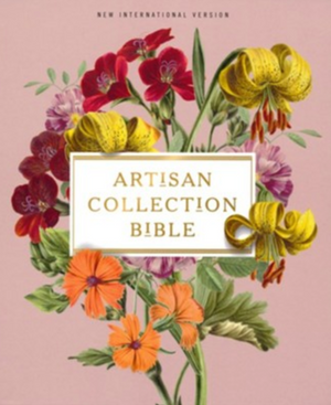 This is the NIV Artisan Collection Bible Leathersoft, Pink Floral by Thomas Nelson with a beautiful floral cover design.