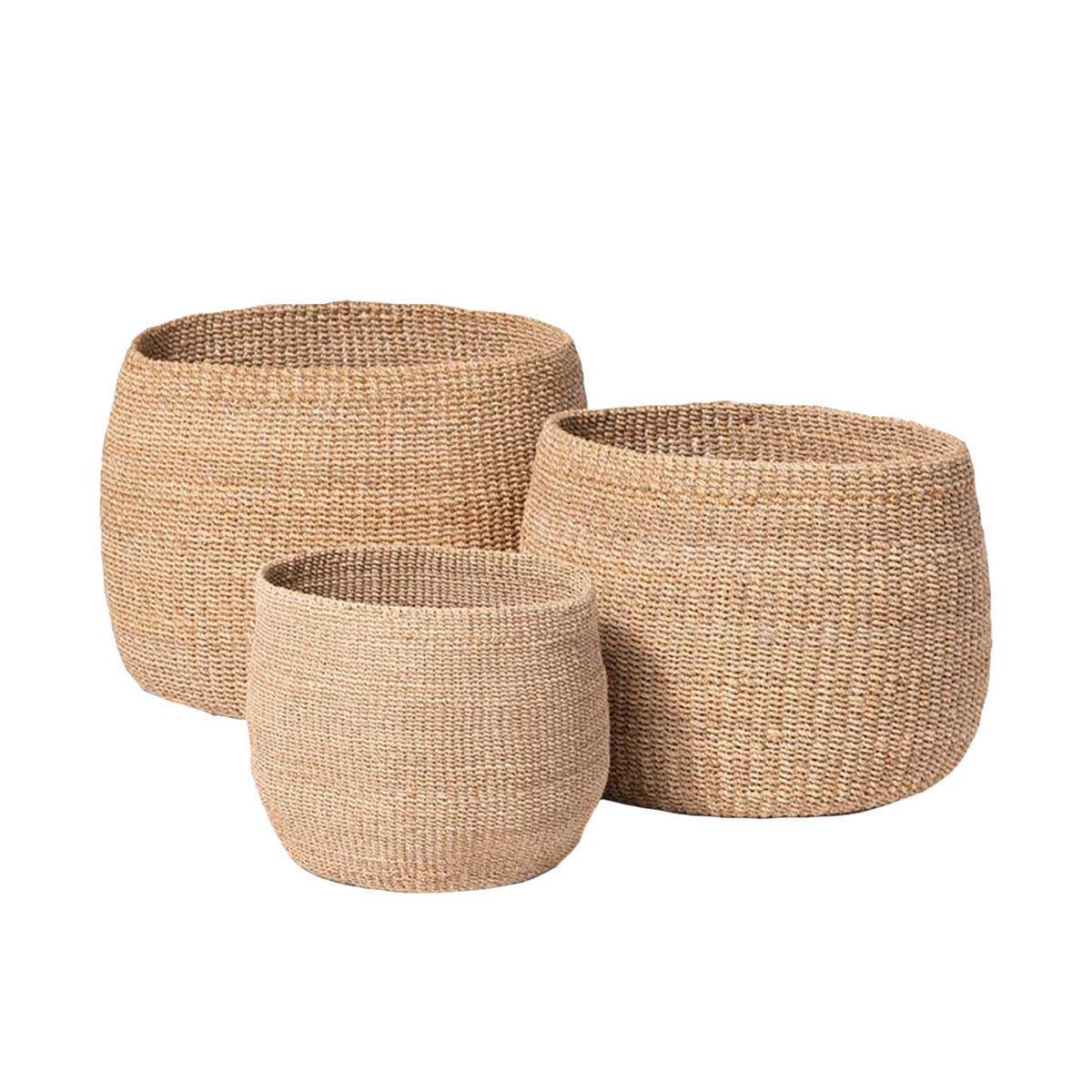 Woven Abaca Tapered Storage Basket, Small