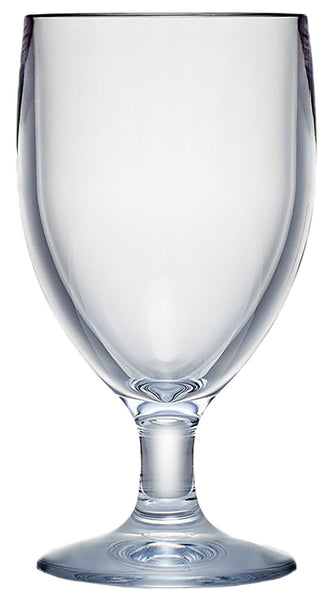 A modern and sleek Bold Acrylic Water Goblet, 10 oz, showcased elegantly on a pristine white background.