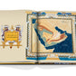 An open book by Assouline titled "Arabian Leopard" features an illustrated map of the Arabian Peninsula with a decorative border, highlighting efforts to protect the critically endangered Arabian leopard.