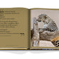 Discover Assouline's "Arabian Leopard," featuring a poem about this critically endangered species on the left and a stunning image of the leopard on the right, emphasizing urgent conservation needs.