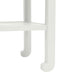A Made Goods Askel Side Table, Pristine Faux Raffia, with a shelf on it.
