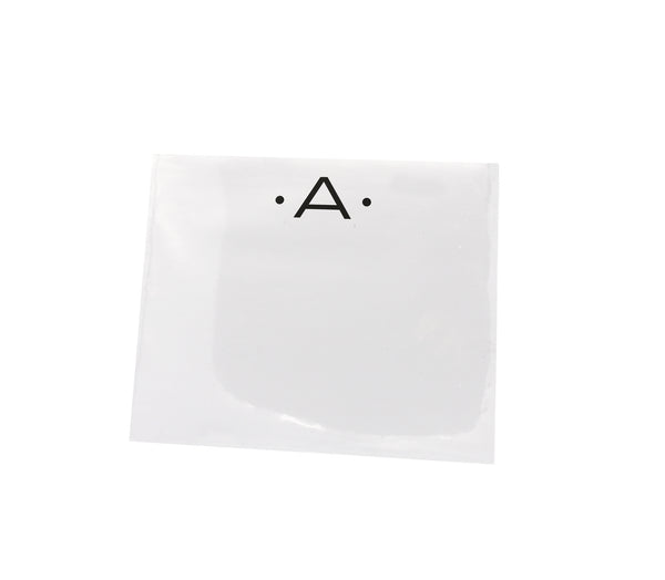 A Black Ink Large Initial Pad envelope with the letter a on it, made of paper.