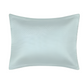 A single light blue rectangular pillow from the Matouk Alba Bedding Collection in Pool, featuring a textured geometric pattern and horizontal stitched lines, shown against a white background.