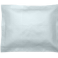 The Alba Bedding Collection pillow by Matouk, in Pool, is a rectangular white Egyptian cotton sateen pillow with a textured surface, displayed against a plain black background.