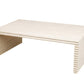 The Mr Brown Belmont Coffee Table features a slatted top and hand-carved legs, all in a stunning white rustic pine finish.