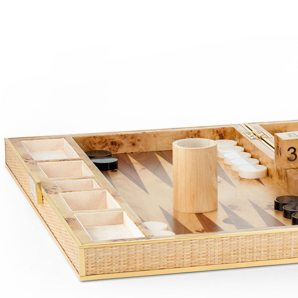 AERIN Cane Backgammon Set