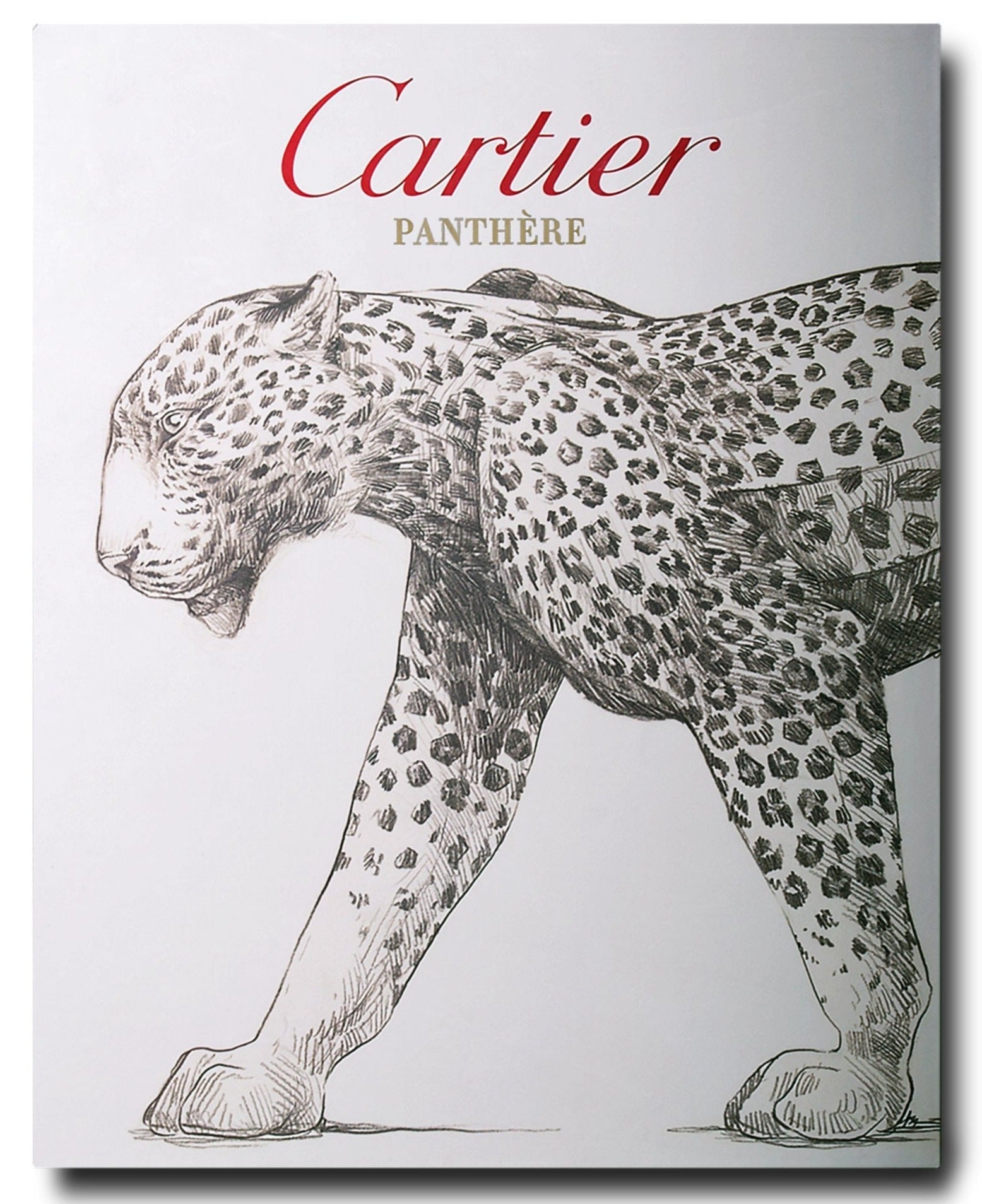 An illustration of a Cartier panther features the text "Cartier Panthere" above it, representing modern femininity and elegance akin to fine jewelry, as presented by Assouline.
