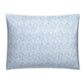 The Matouk Duma Diamond Bedding Collection, Sky, features a rectangular pillow with a light blue and white geometric herringbone pattern, crafted from OEKO-TEX® certified materials and shown against a plain white background.