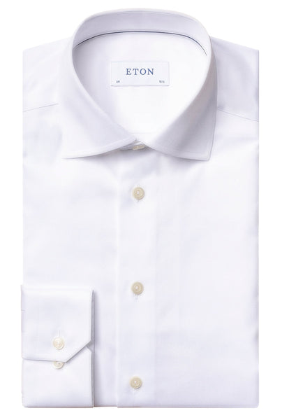Eton White Signature Twill Shirt, Slim Fit